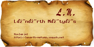 Lénárth Mátyás névjegykártya