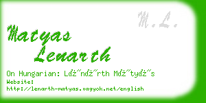 matyas lenarth business card